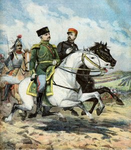 Francouzský generál Saussier a ruský generál Dragomirov od Lionel Noel Royer