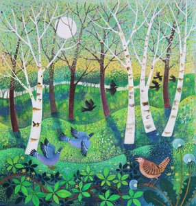 Birds on the Common, 2021 (akryl na plátně) od Lisa Graa Jensen