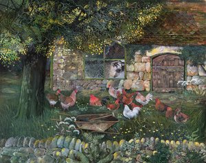 Hen House, 1988 (inkousty, kvaš) od Lisa Graa Jensen