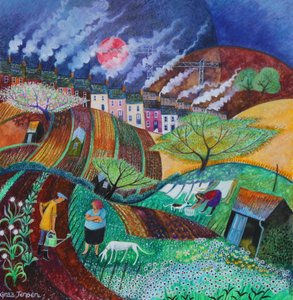 Smokey Chimneys, 2018 (pastel na papíře) od Lisa Graa Jensen