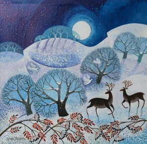 Snowy Land, 2017, (akrylové inkousty na papíře) od Lisa Graa Jensen
