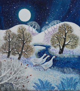 Snowy Silence, 2021, (akryl na plátně) od Lisa Graa Jensen