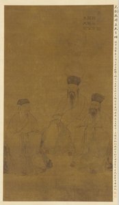 Portréty tří učenců: Cheng Hao, Cheng Yi a Zhu Xi, dynastie Yuan, 13.-14. století. od Liu Minshu