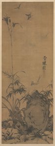 Lilie a motýli, 1300s. od Liu Shanshou