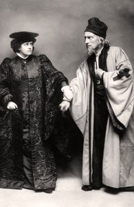 Gertrude Elliott a Johnston Forbes-Robertson v Kupci benátském, počátek 20. století.
