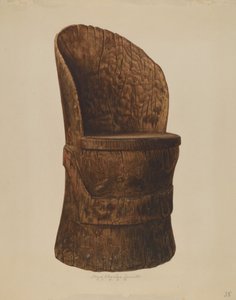 Dřevěná srubová židle, 1938.