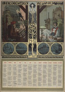 Elektrárna Štrasburk. Kalendář na rok 1907, 1906. od Léo Schnug