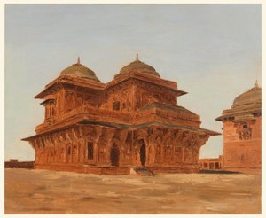 Kresba, Fatehpur Sikrí, Birbalův palác, Indie, 19. března 1881