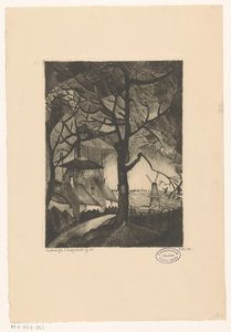 Farma Les Fermes (původní název na objektu) od Lodewijk Schelfhout (signed by artist)
