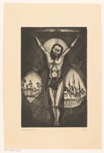 Kristus na kříži Le Christ I (původní název na objektu) od Lodewijk Schelfhout (signed by artist)