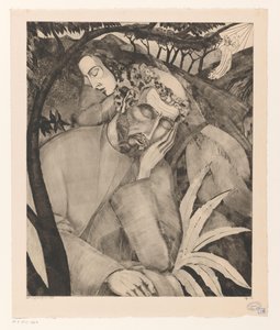 Kristus na hoře Olivetské Dans le Jardin des Oliviers (původní název) od Lodewijk Schelfhout (signed by artist)