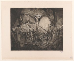Golgotha I (původní název na objektu) od Lodewijk Schelfhout (signed by artist)