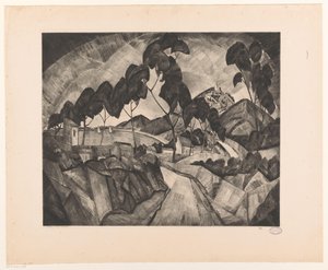Kopcovitá krajina v Provence La Provence (původní název na objektu) od Lodewijk Schelfhout (signed by artist)