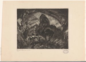 Kopcovitá krajina se stromy Les Arbres (původní název na objektu) od Lodewijk Schelfhout (signed by artist)