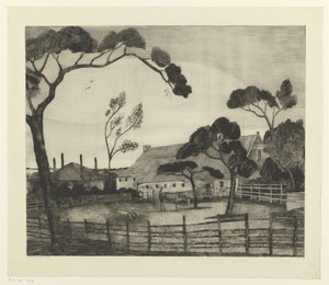 Holandská krajina s farmou a loukou Paysage Hollandais (původní název) od Lodewijk Schelfhout (signed by artist)