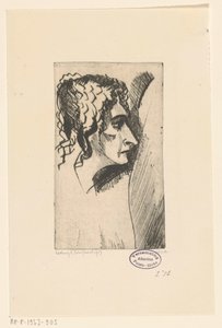 Hlava ženy Tête de femme IV (původní název) od Lodewijk Schelfhout (signed by artist)