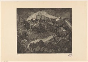Hrad na kopci Le Château I (původní název na objektu) od Lodewijk Schelfhout (signed by artist)