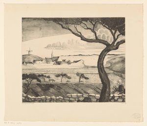 Pobřežní krajina s venkovskou silnicí St. Pierre (původní název) od Lodewijk Schelfhout (signed by artist)