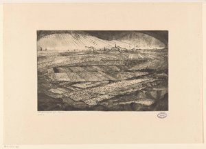 Krajina s poli Paysage (původní název na objektu) od Lodewijk Schelfhout (signed by artist)