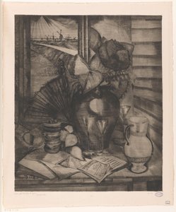 Zátiší u okna Les Helianthes (původní název) od Lodewijk Schelfhout (signed by artist)