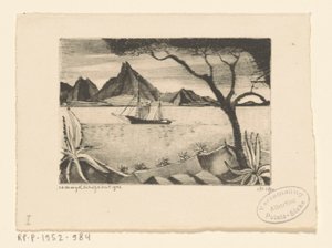 Plachetnice v zátoce Le Bateau (původní název) od Lodewijk Schelfhout (signed by artist)
