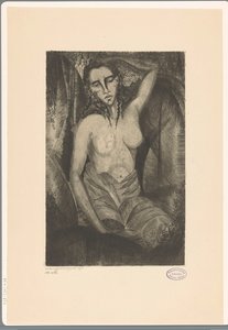 sedící žena Femme assise (původní název) od Lodewijk Schelfhout (signed by artist)