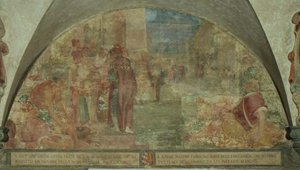 Svatý Antonín vyzvedává z mrtvých mládí z rodu Filicaia (freska) od Lodovico Buti