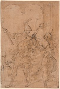 Alexander a Thaïs zapálili Persepolis od Lodovico Carracci