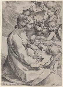 Madonna a dítě s anděly od Lodovico Carracci