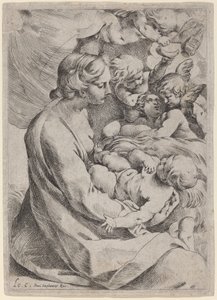 Madonna a dítě s anděly od Lodovico Carracci