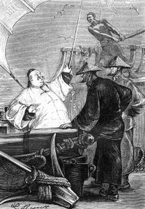 Kresba Leona Benetta z knihy Julese Verna "Útrapy Číňana v Číně" - Hetzelovo vydání / Podivuhodné cesty 1879.