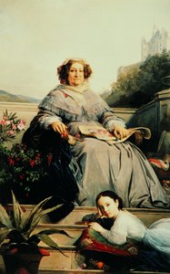 Portrét Madame Clicquot, rozené Ponsardin 1777-1866 se svou dcerou, mezi 1851 a 1860.