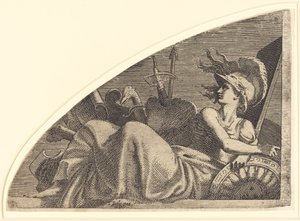 Bellona sedí na svých trofejích od Léon Davent after Francesco Primaticcio