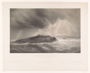 Graf van Francois-Rene de Chateaubriand Hrobka Chateaubrianda (Ilot du Grand Bey, Rade de St. Malo) (titul na předmětu) od Léon Jean Baptiste Sabatier