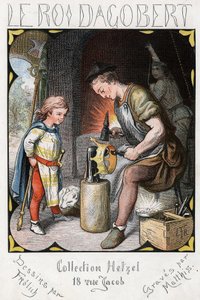 Ilustrace Lorenze Frolicha (1820-1908) k populární písni „Dobrý král Dagobert““. Edice J. Hetzel. Kolem 1880.