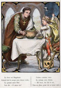 Ilustrace Lorenze Frolicha (1820-1908) k populární písni „Dobrý král Dagobert““. Edice J. Hetzel. Kolem 1880.
