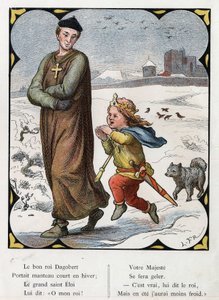 Ilustrace Lorenze Frolicha (1820-1908) k populární písni „Dobrý král Dagobert““. Edice J. Hetzel. Kolem 1880. od Lorens Frolich
