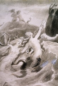 Malá mořská víla, ilustrace Lorenze Frolicha (1820-1908) k pohádce Hanse Christiana Andersena (1805-1875)