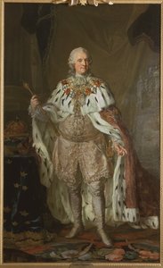 Adolphe Frederic de Suede - Portrét Adolpha Fredericka (1710-1771), krále Švédska, od Pascha, Lorenze, mladšího (1733-1805). Olej na plátně. Rozměr: 237 x 143 cm. Národní muzeum Stockholm