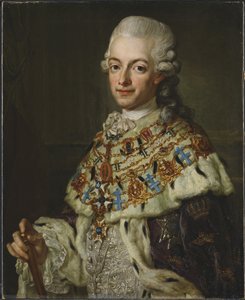 Gustave III de Suede - Portrét švédského krále Gustava III (1746-1792), od Pascha, Lorenze, mladšího (1733-1805). Olej na plátně, cca 1773. Rozměr : 77x62 cm. Národní muzeum Stockholm