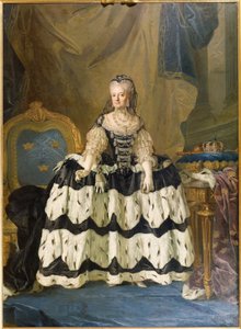 Louise Ulrique de Prusse, reine consort de Suede - Portrét Louisy Ulriky Pruské (1720-1782), královny Švédska, od Pascha, Lorenze, mladšího (1733-1805). Olej na plátně