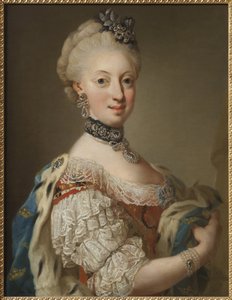 Sophie Madeleine de Danemark, reine de Suede - Portrét Sophie Magdaleny Dánské (1746-1813), královny Švédska, od Pascha, Lorenze, mladšího (1733-1805). Olej na plátně