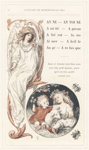 Anne, Antoine, Friendship, Lamb, Apricot, Star, Love, Bee, Angel, Arabesque, strana 14 - Abeceda Mademoiselle Lili, L. Froelich a otec (sám Hetzel). Bibliotheque  Magasin d