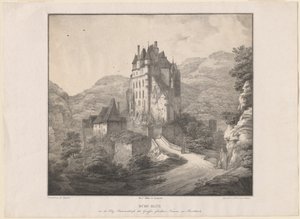 Hrad Eltz od Lorenz Ekemann Allesson, after Domenico Quaglio