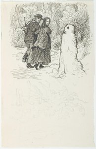 Návrh ilustrace pro Sněhulák od Lorenz Frølich