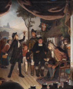 Ludvig Holberg na zkoušce své hry Erasmus Montanus, dějství IV, scéna 2 od Lorenz Frølich