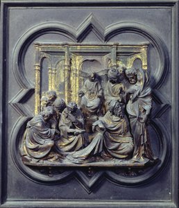 Kristus mezi lékaři, čtvrtý panel Severních dveří baptisteria San Giovanni, 1403-24 (bronz)