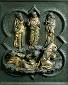 Severní brána (na severu nazývaná Křížová brána), detail exteriéru: „“Proměnění““ Bronzová socha od Lorenza Ghibertiho (1378-1455) od Lorenzo Ghiberti