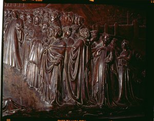 Svatyně svatého Zenobia, detail davu, 1432-5 bronzový detail 97641