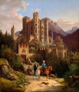Korunní princ Maxmilián na koni v Hohenschwangau